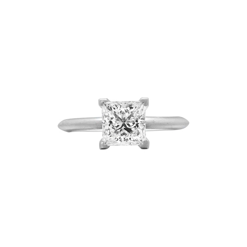 Platinum and 1.58ct Princess Cut Diamond Engagement Ring