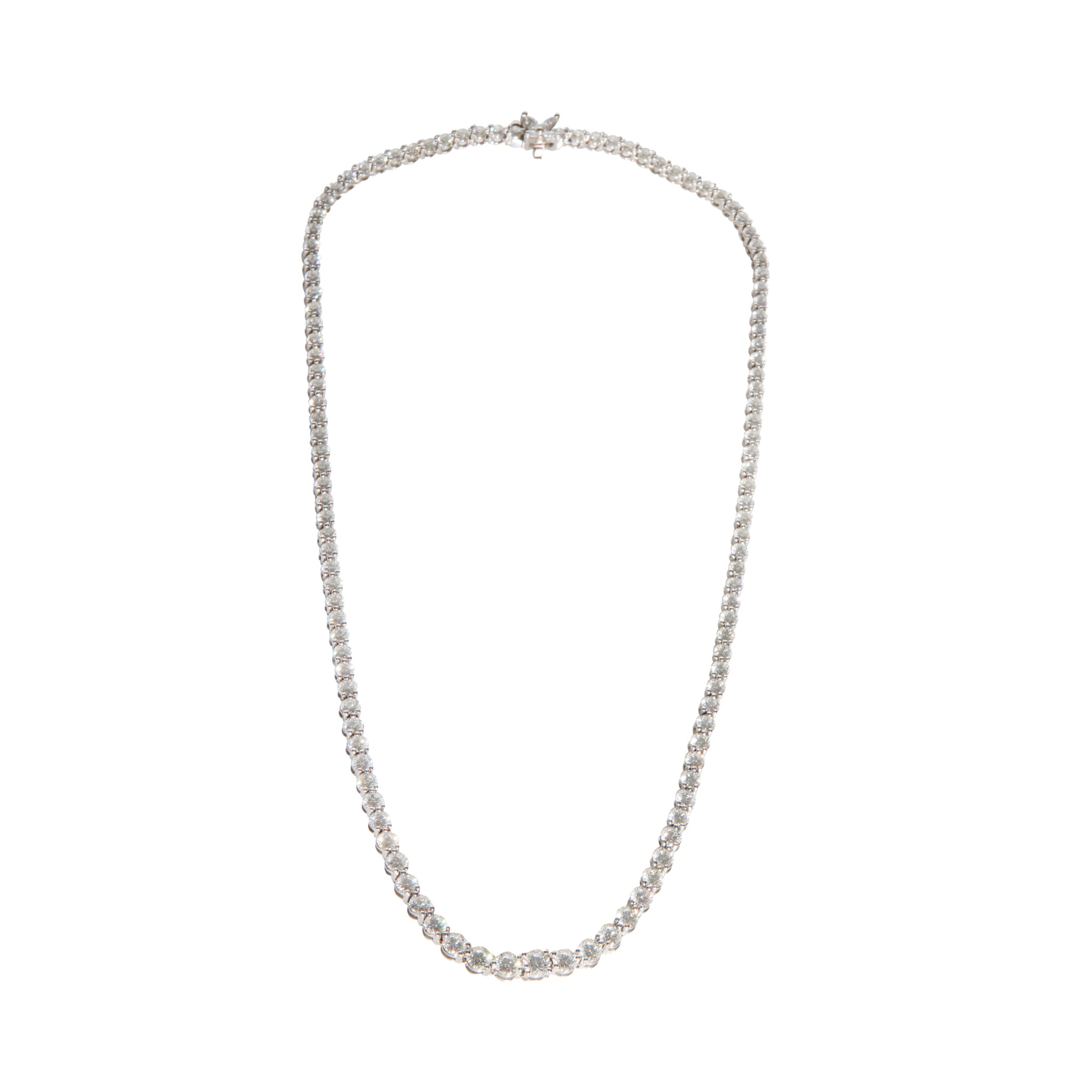 Platinum and 10.38ctw Round Brilliant Cut Diamond Voctoria Rivière Tennis Necklace — view 1
