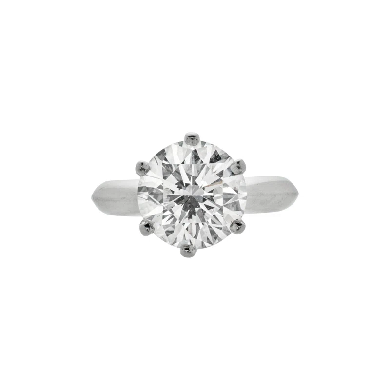 Platinum and 3.10ct Round Brilliant Cut Diamond Engagement Ring