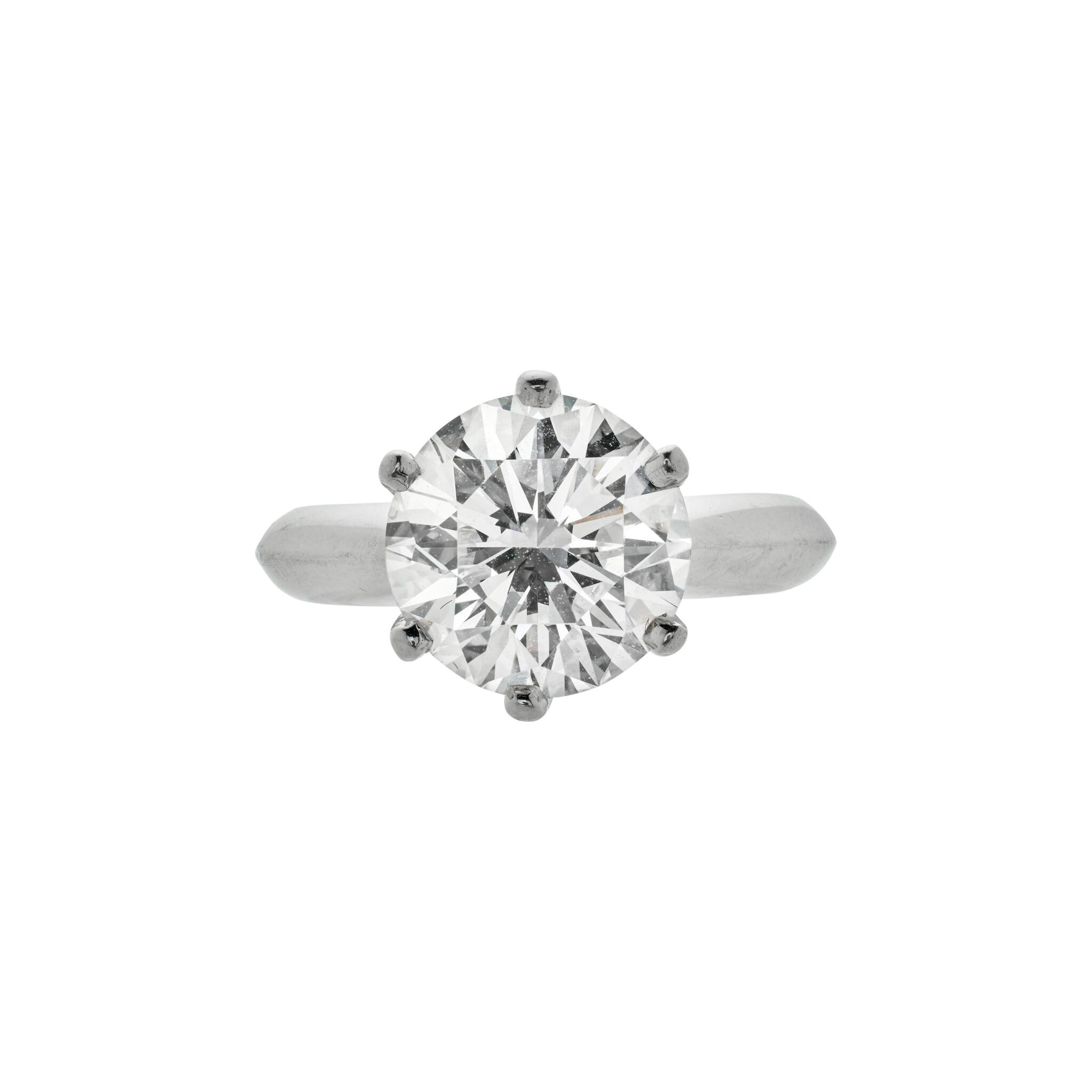 Platinum and 3.10ct Round Brilliant Cut Diamond Engagement Ring — view 1