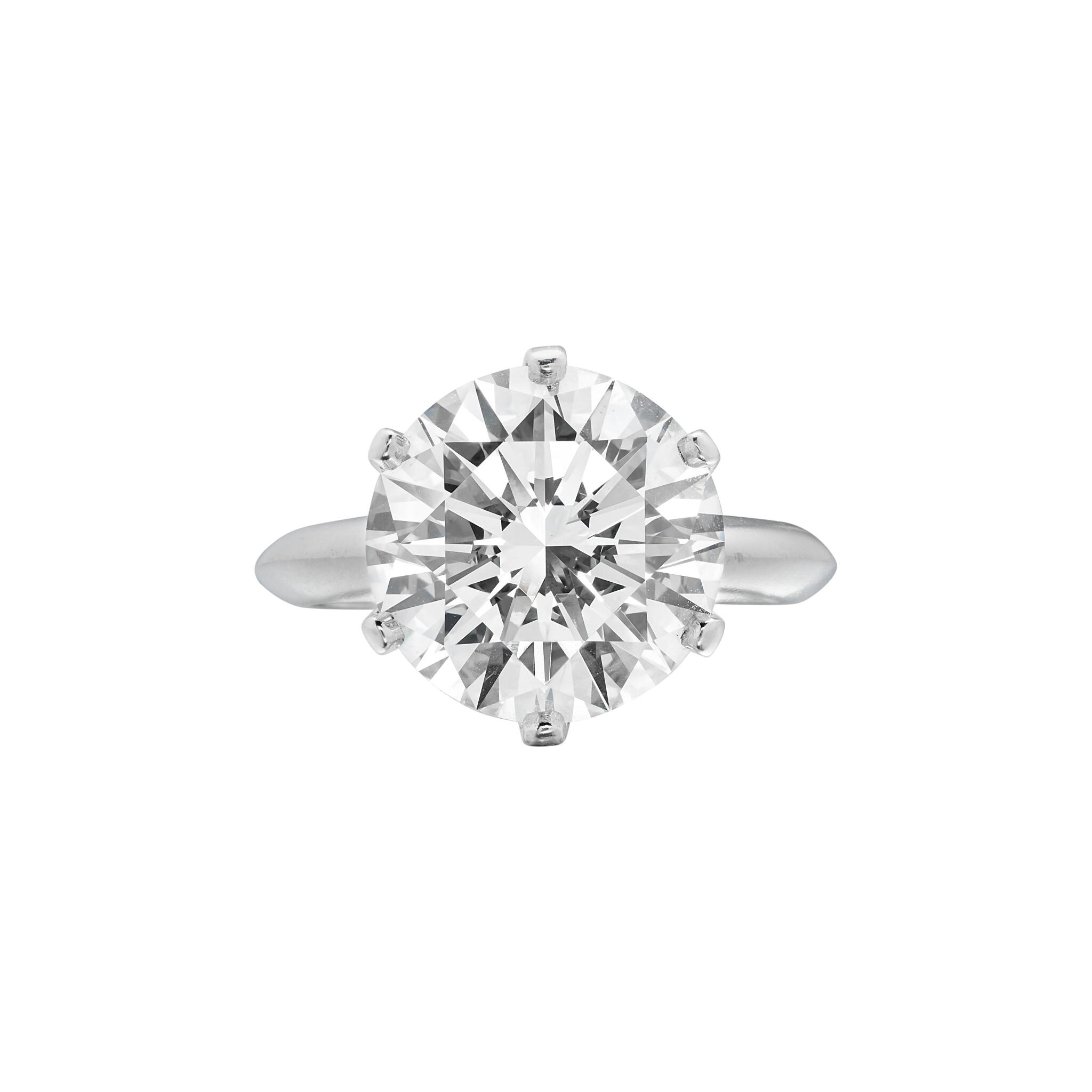 Platinum and 5.25ct Round Brilliant Cut Diamond Engagement Ring — view 1