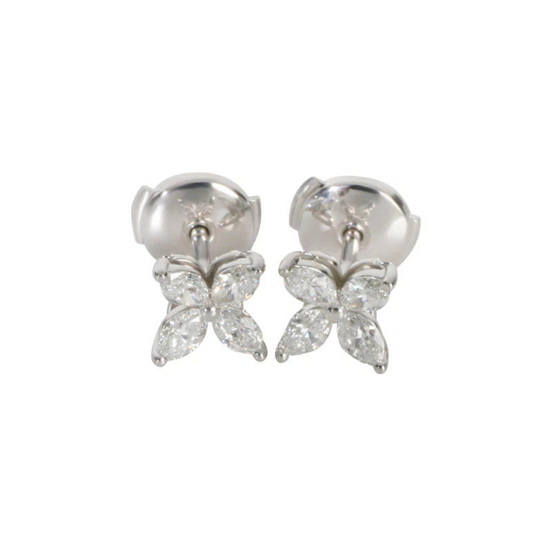 Platinum and Diamond Small Victoria Stud Earrings