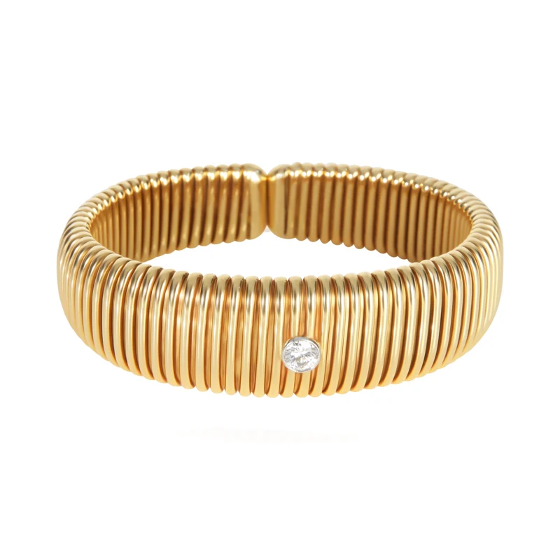 Vintage Gold and Diamond Tubogas Bracelet 