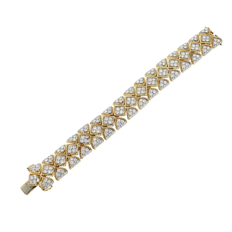 Vintage Gold, White Gold and Diamond Bracelet