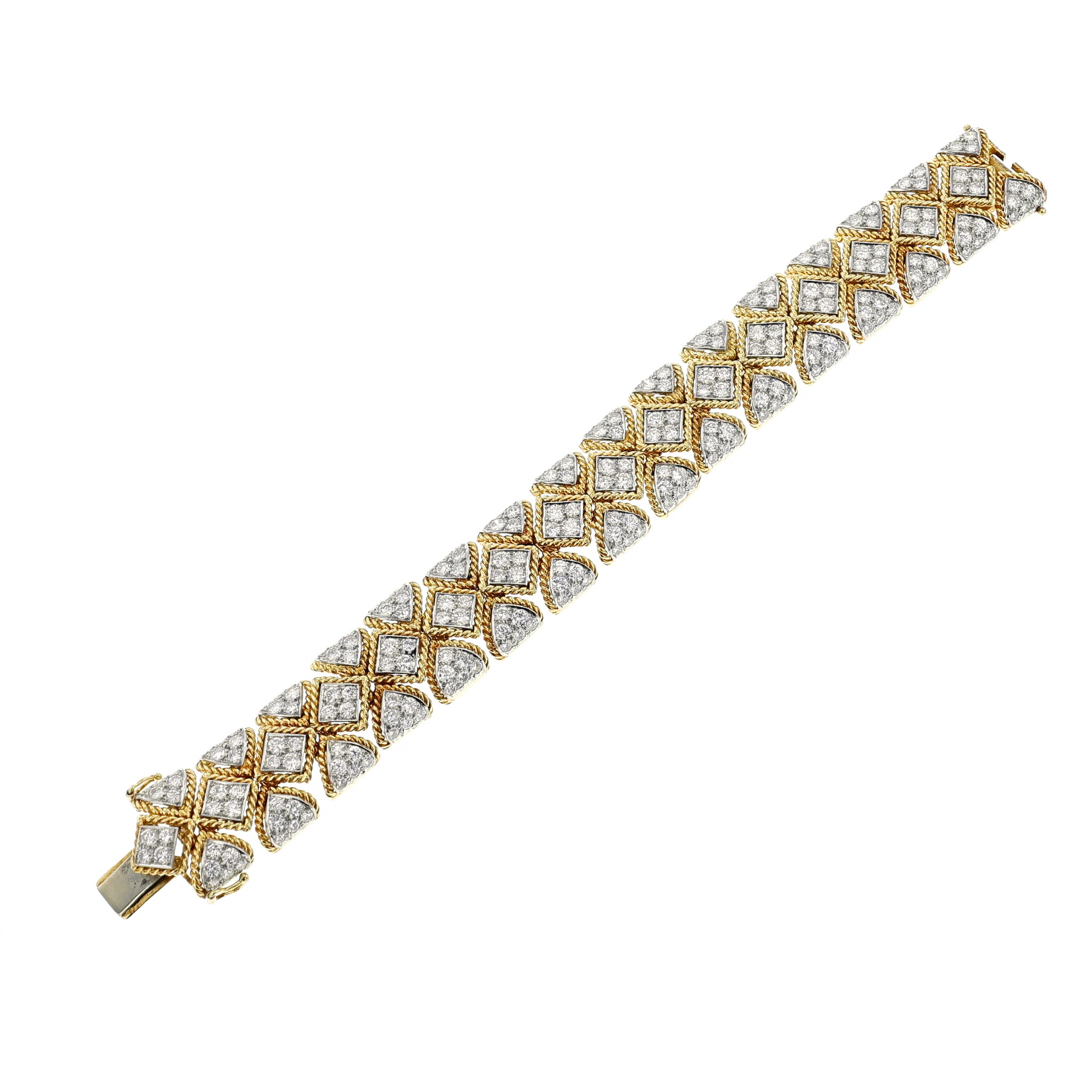 Vintage Gold, White Gold and Diamond Bracelet — view 1