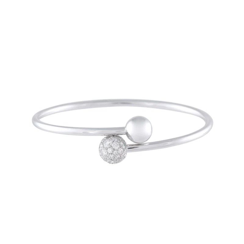 White Gold and Diamond Ball Bypass HardWear Bracelet