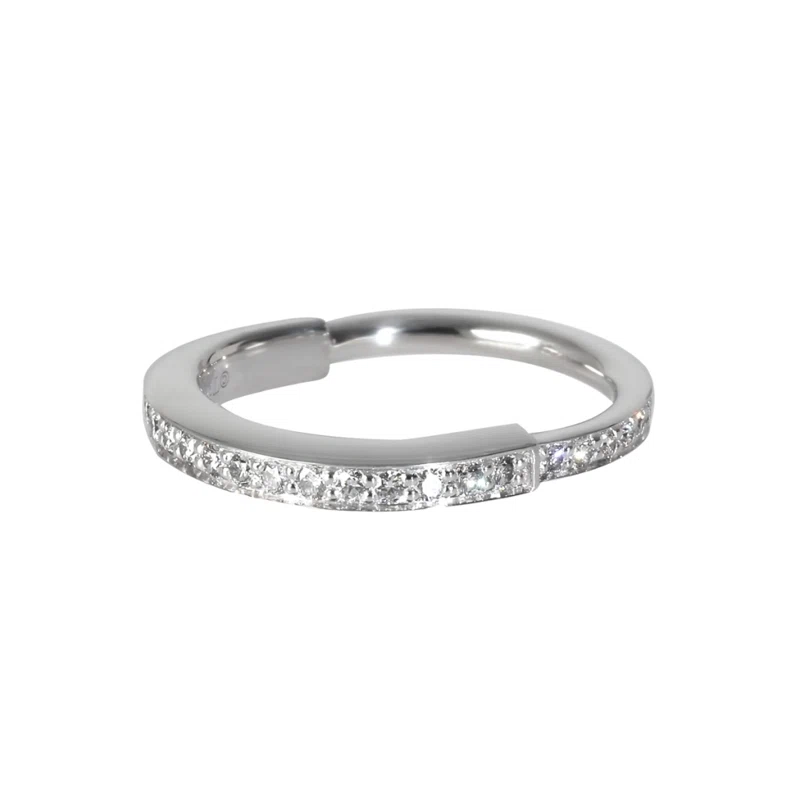 White Gold and Diamond Lock Ring