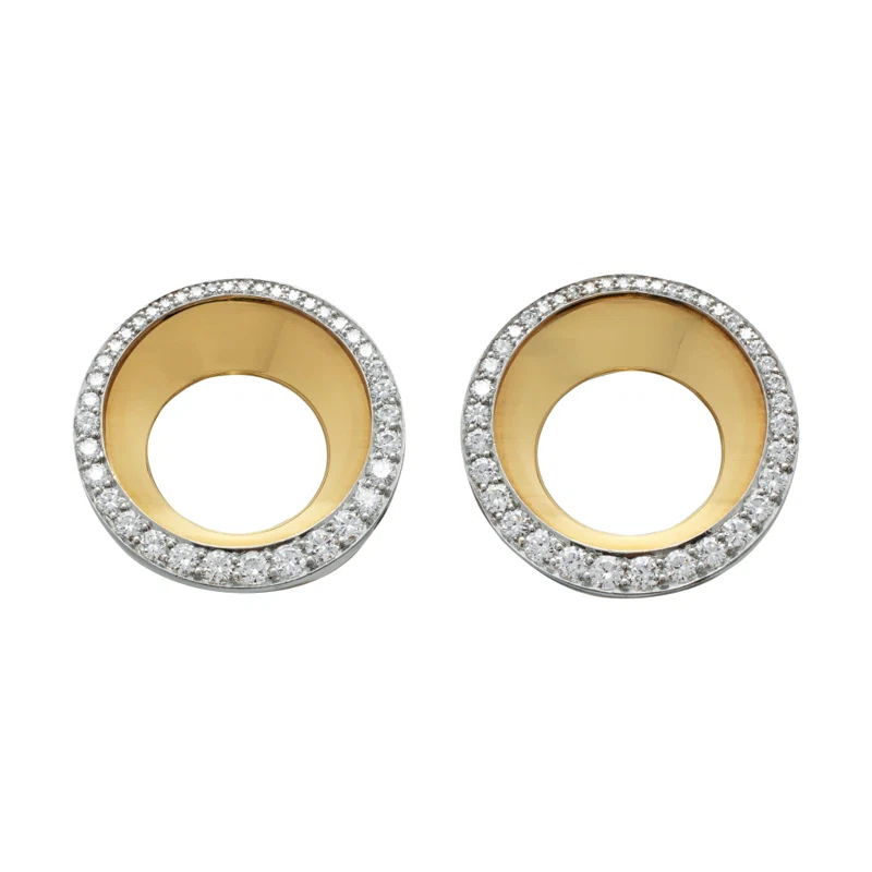 Vintage Gold, Platinum and Diamond Earclips