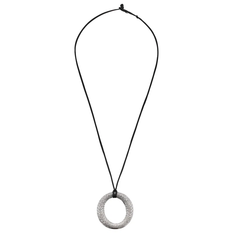 Platinum and Diamond Sevillana Oval Pendant Necklace