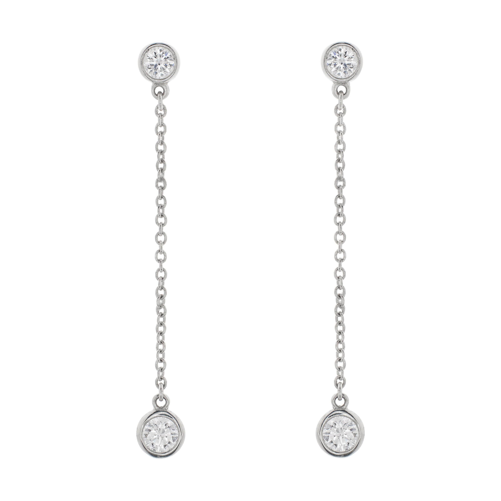 Platinum and Diamonds By The Yard Drop Earrings — view 1