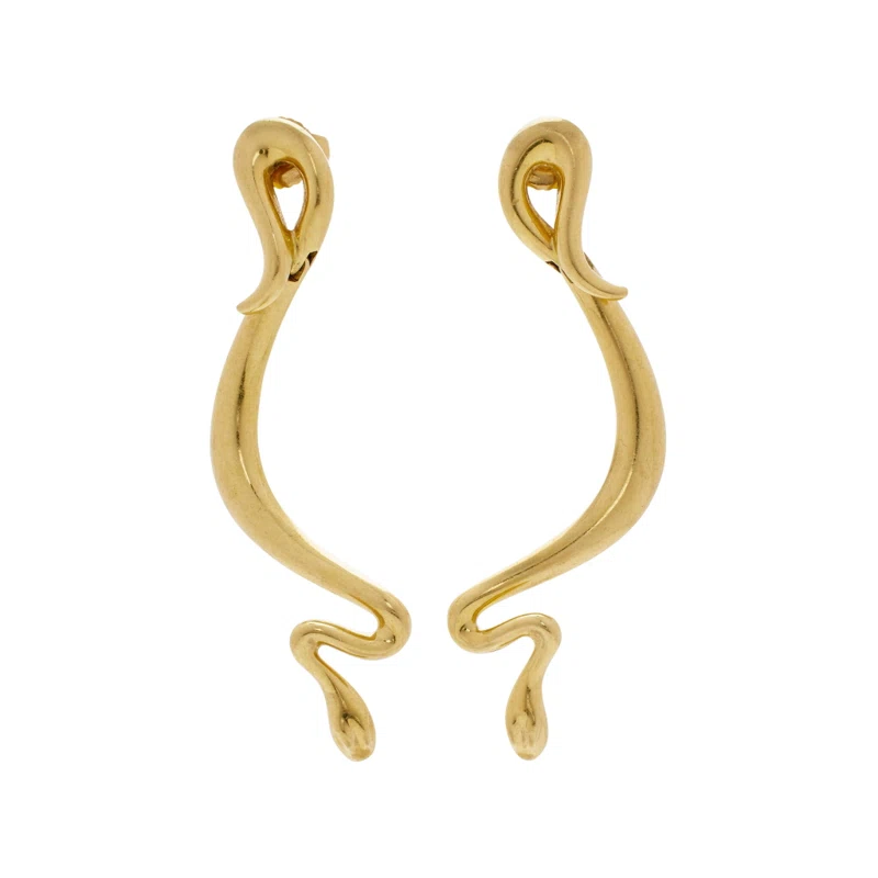Vintage Gold Snake Earrings
