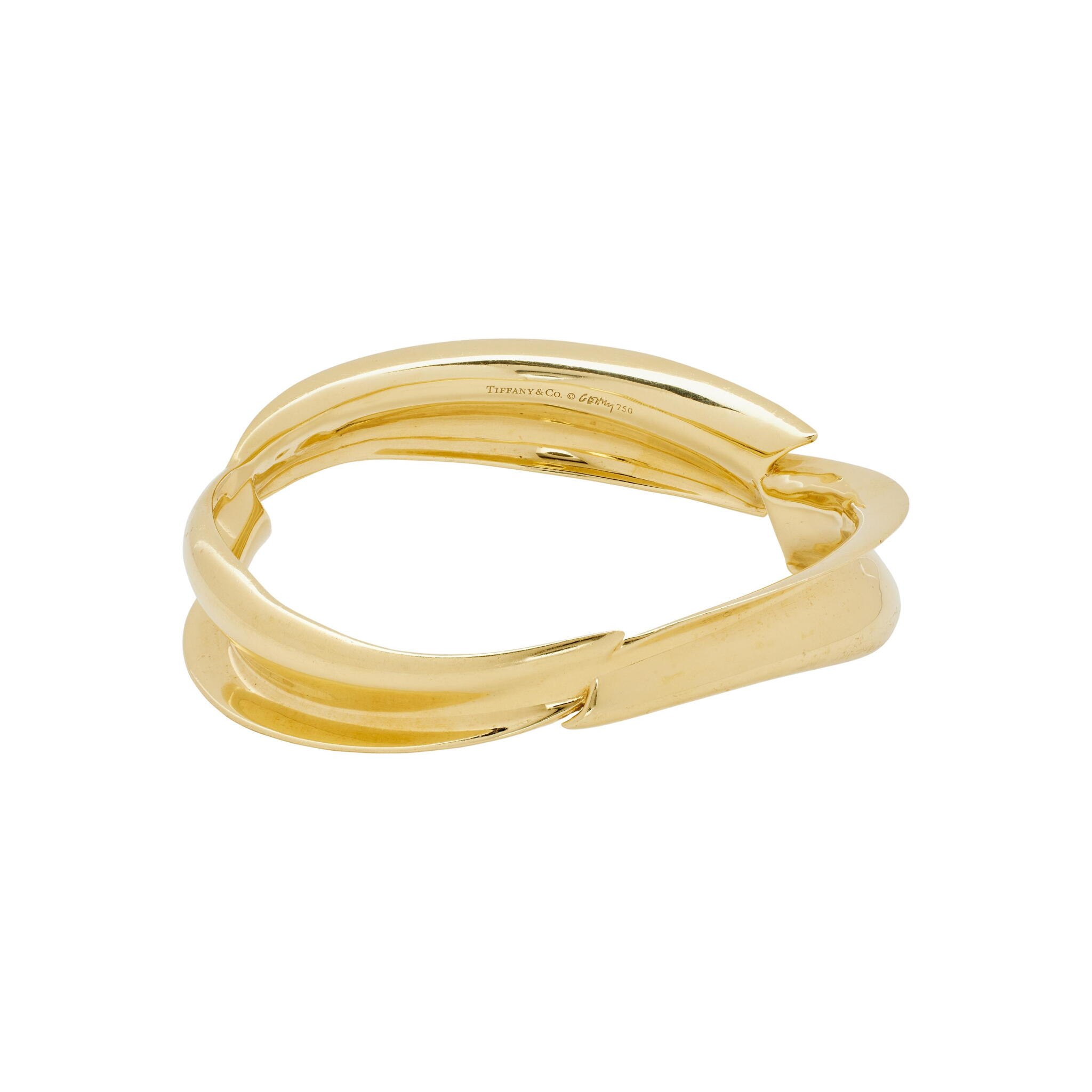 Gold Fish Bangle Bracelet  — view 1