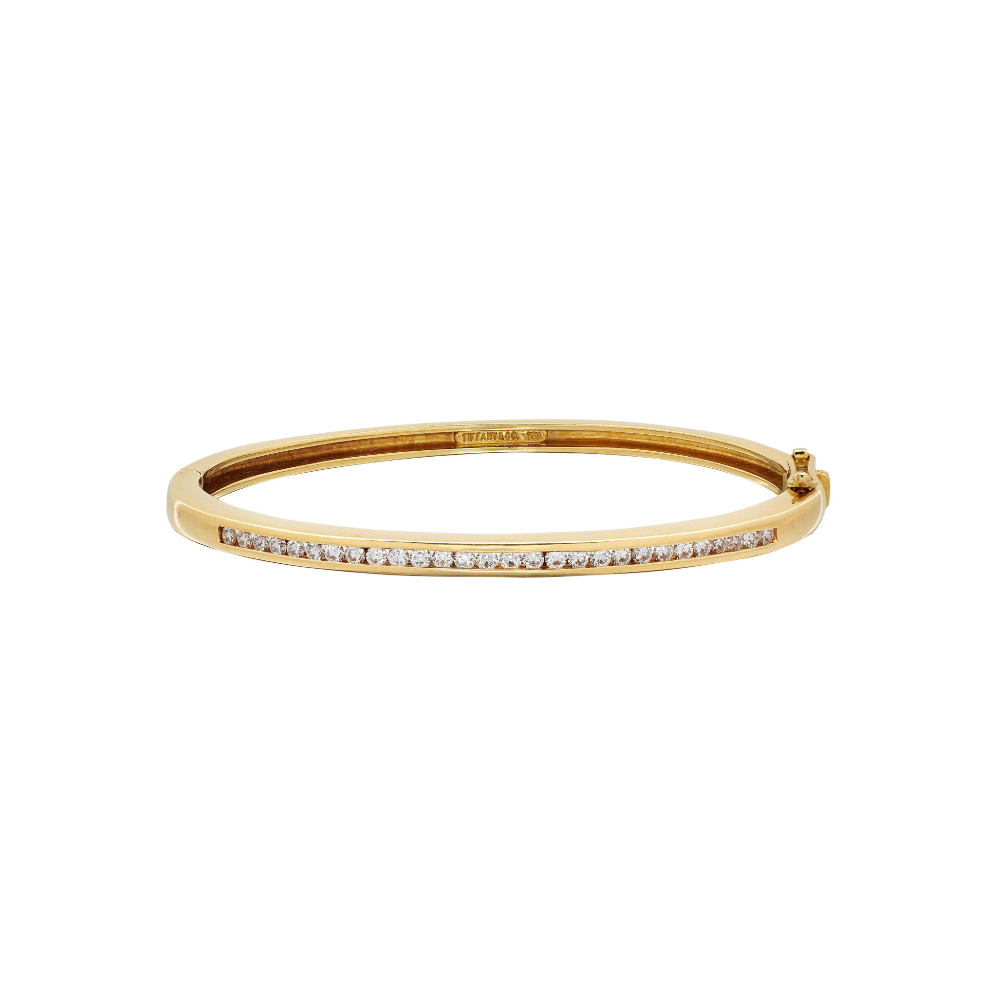 Gold and Diamond Bangle Bracelet  — view 1