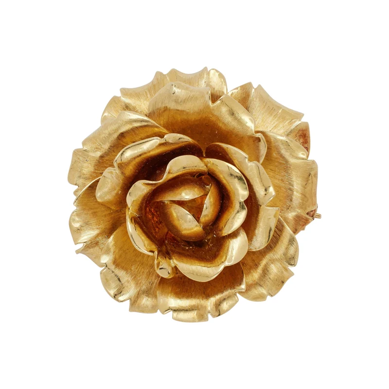 Gold Rose Brooch