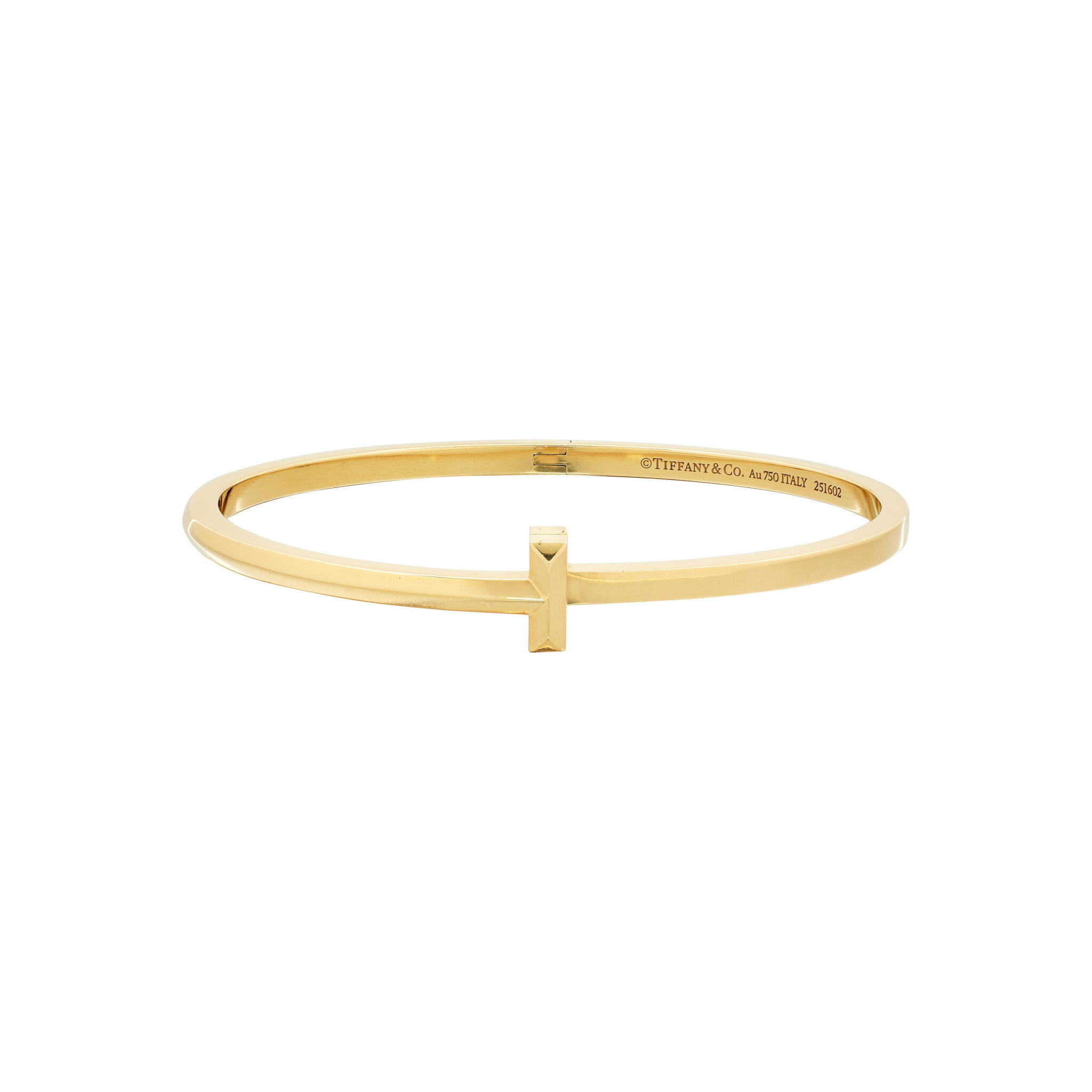 Gold T1 Narrow Hinged Bangle Bracelet — view 1