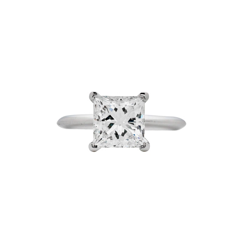 Platinum and 2.02ct Princess Cut Diamond Engagement Ring