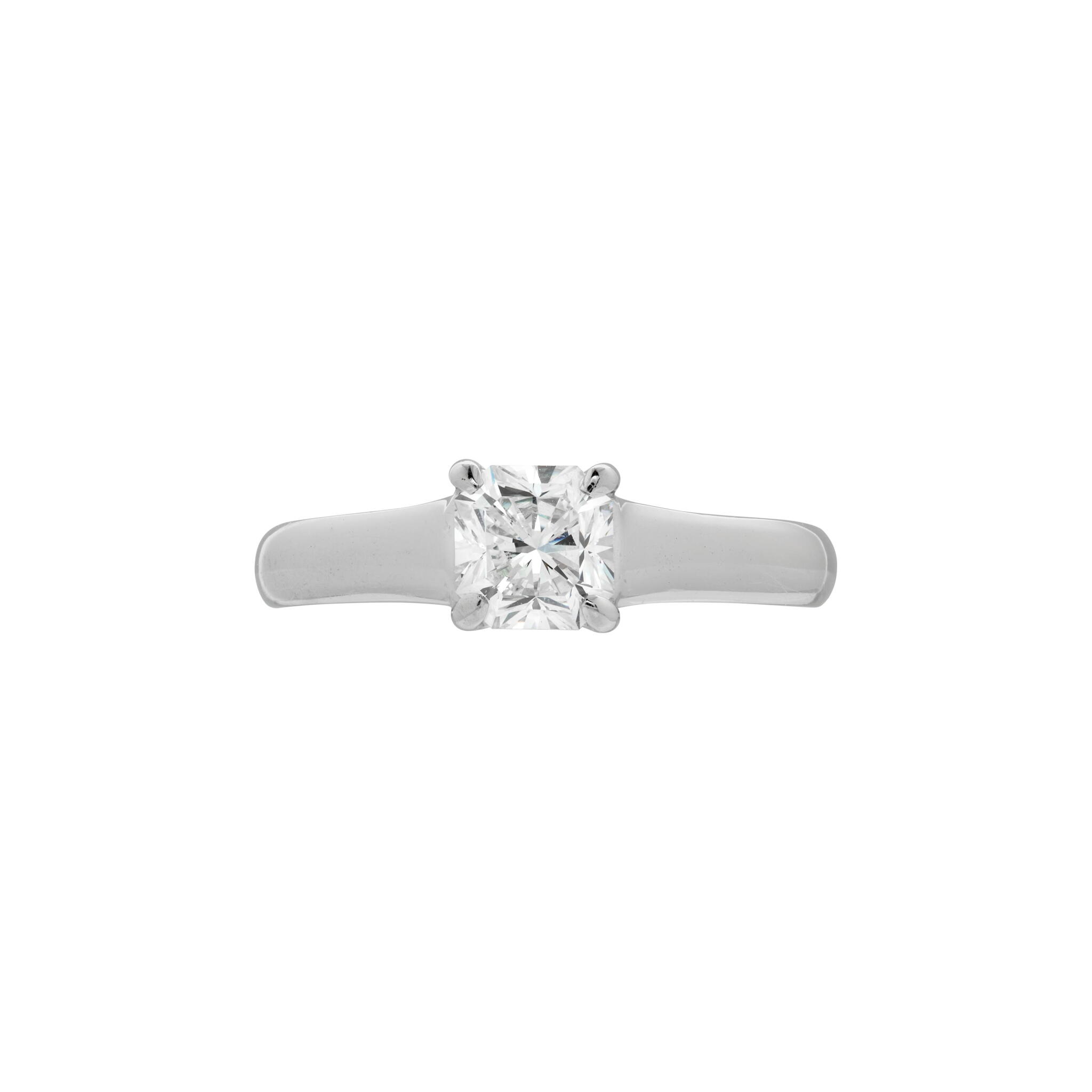 Platinum and 0.59ct Lucida Cut Diamond Ring — view 1