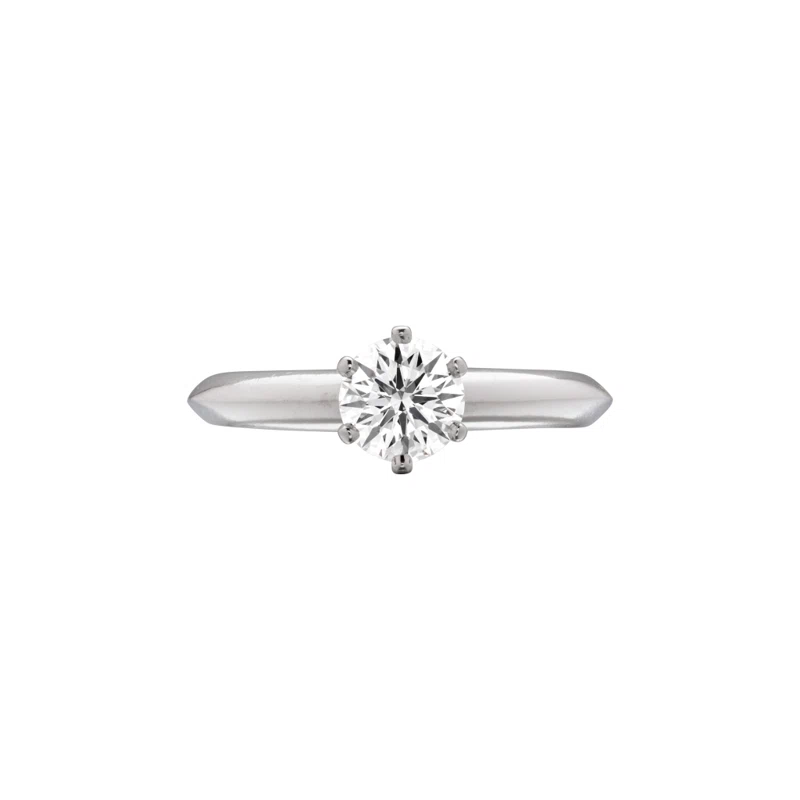 Platinum and 0.63ct Round Brilliant Cut Diamond Engagement Ring