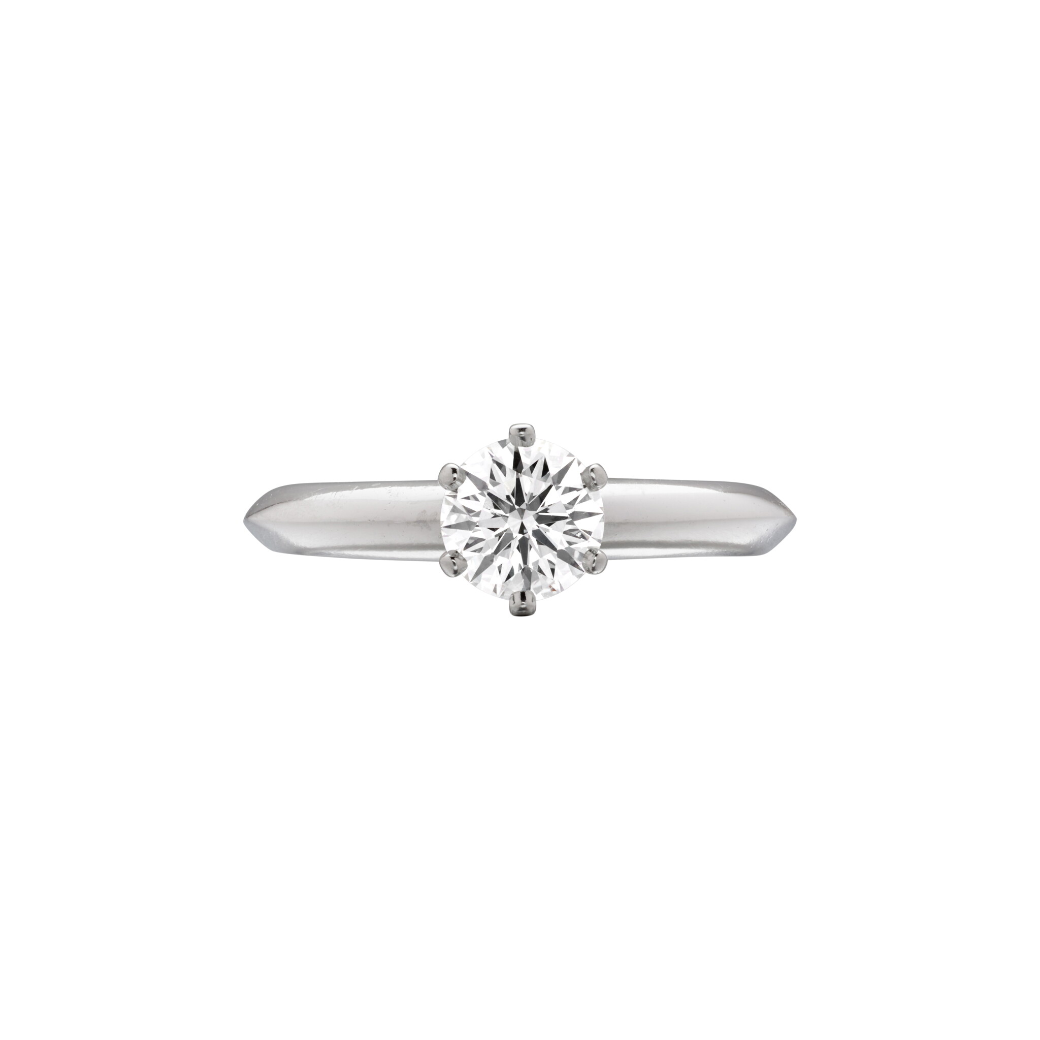 Platinum and 0.63ct Round Brilliant Cut Diamond Engagement Ring — view 1