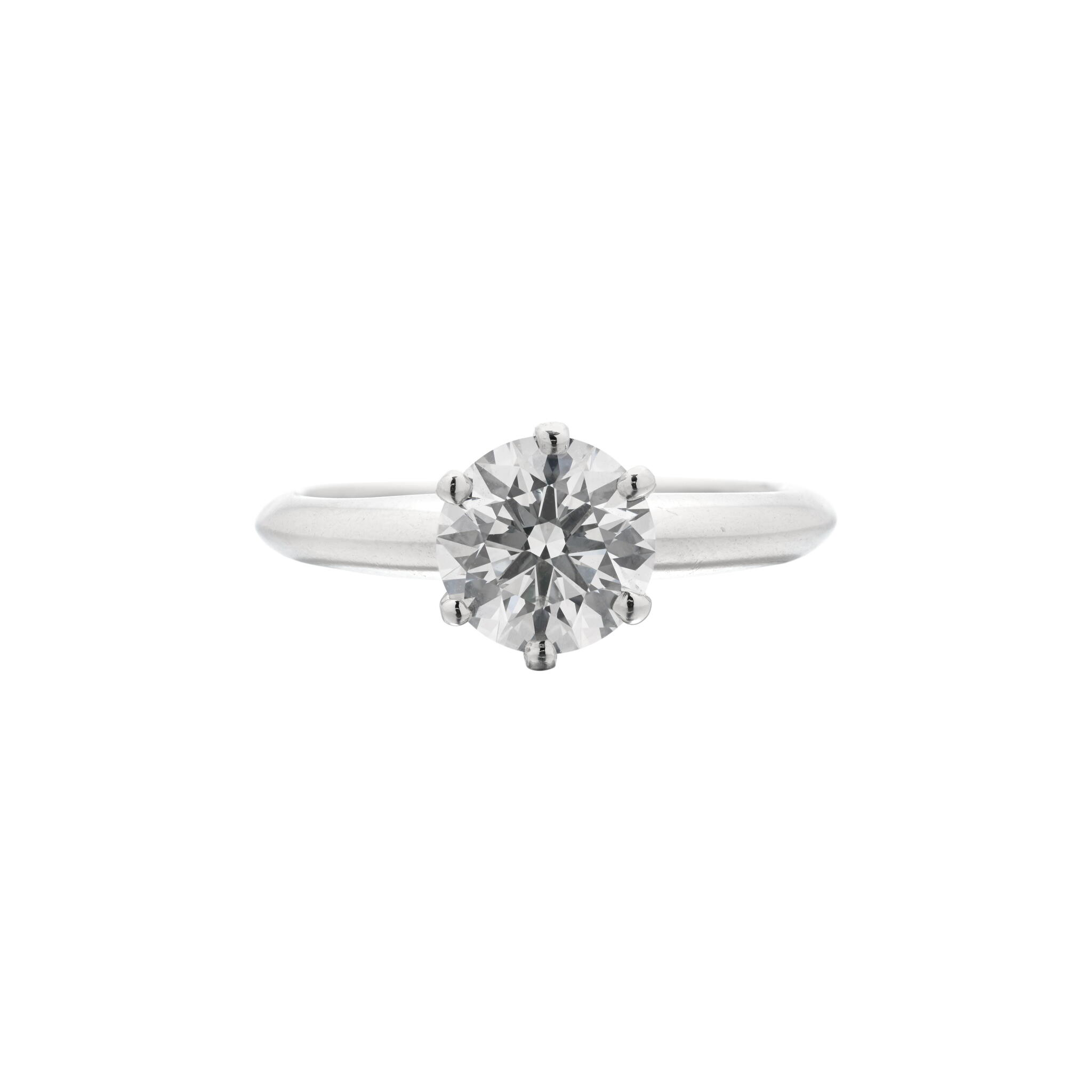Platinum and 1.04ct Round Brilliant Cut Diamond Solitaire Engagement Ring — view 1