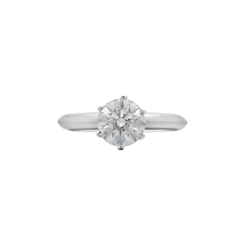 Platinum and 1.07ct Round Brilliant Cut Diamond Engagement Ring
