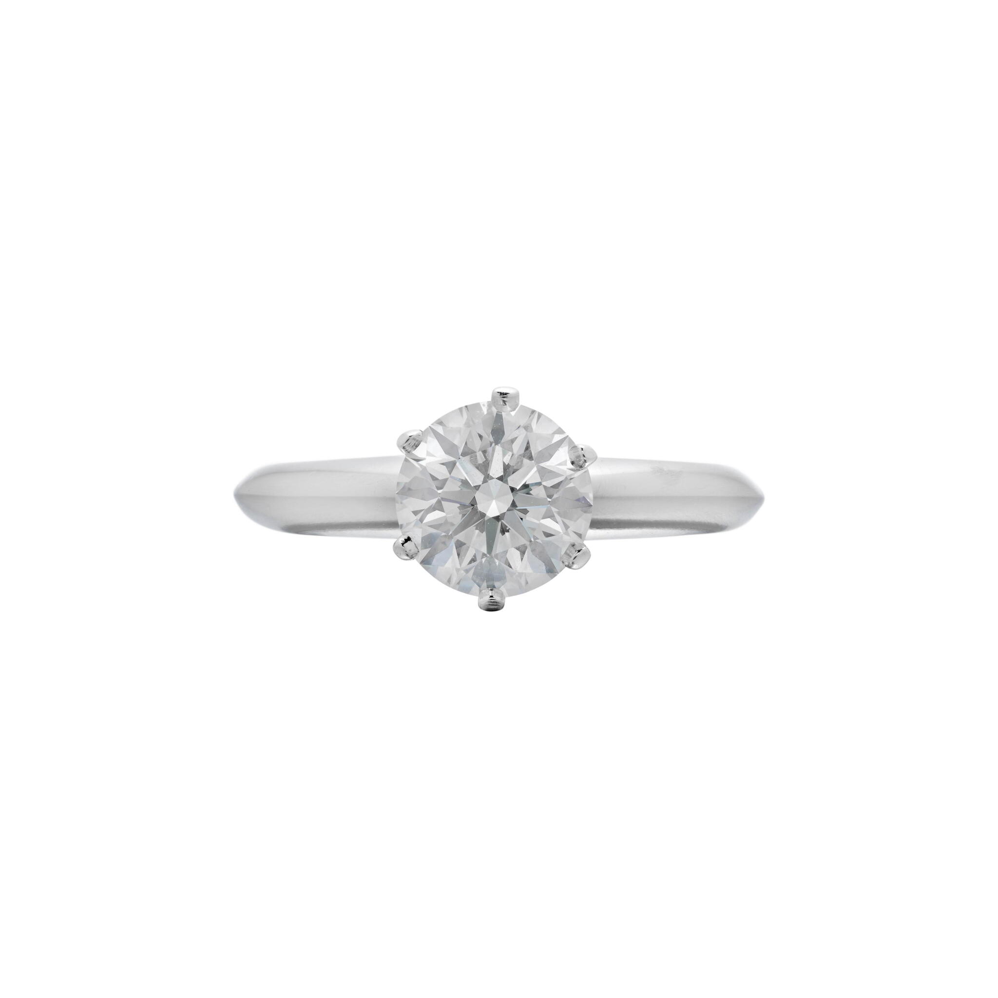 Platinum and 1.07ct Round Brilliant Cut Diamond Engagement Ring — view 1