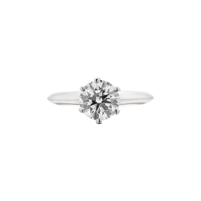Platinum and 1.18ct Round Brilliant Cut Diamond Engagement Ring