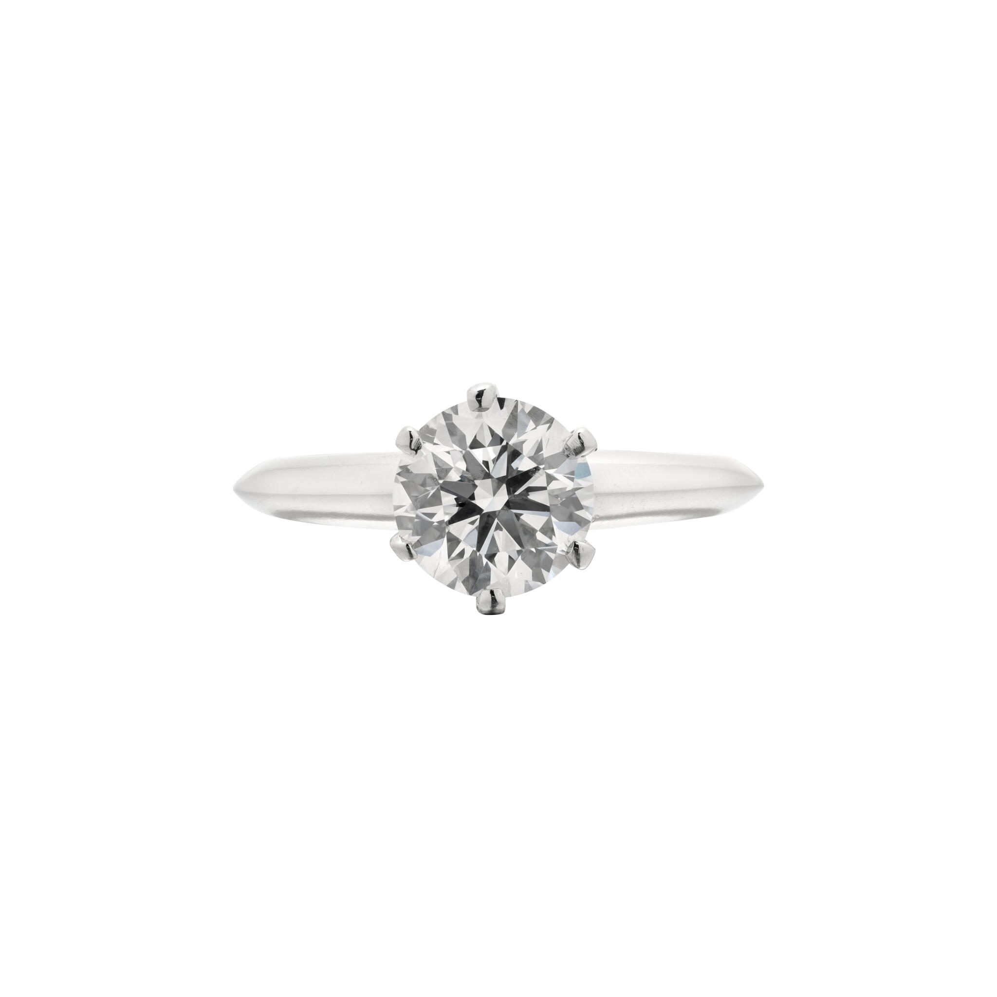 Platinum and 1.18ct Round Brilliant Cut Diamond Engagement Ring — view 1