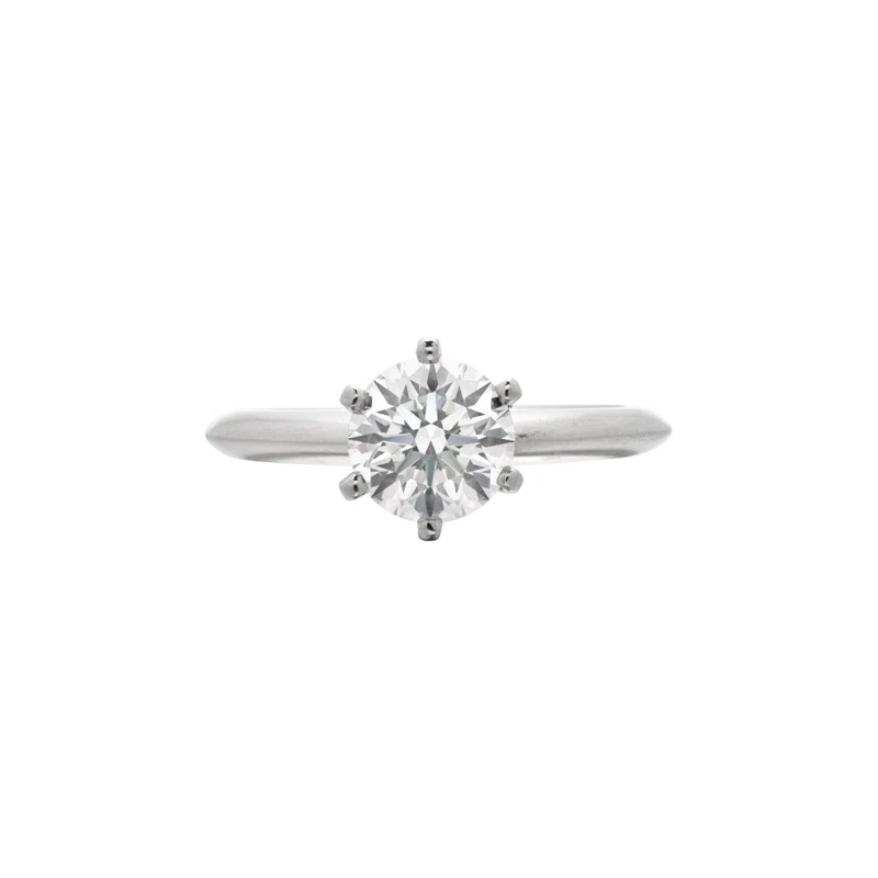 Platinum and 1.20ct Round Brilliant Cut Diamond Engagement Ring
