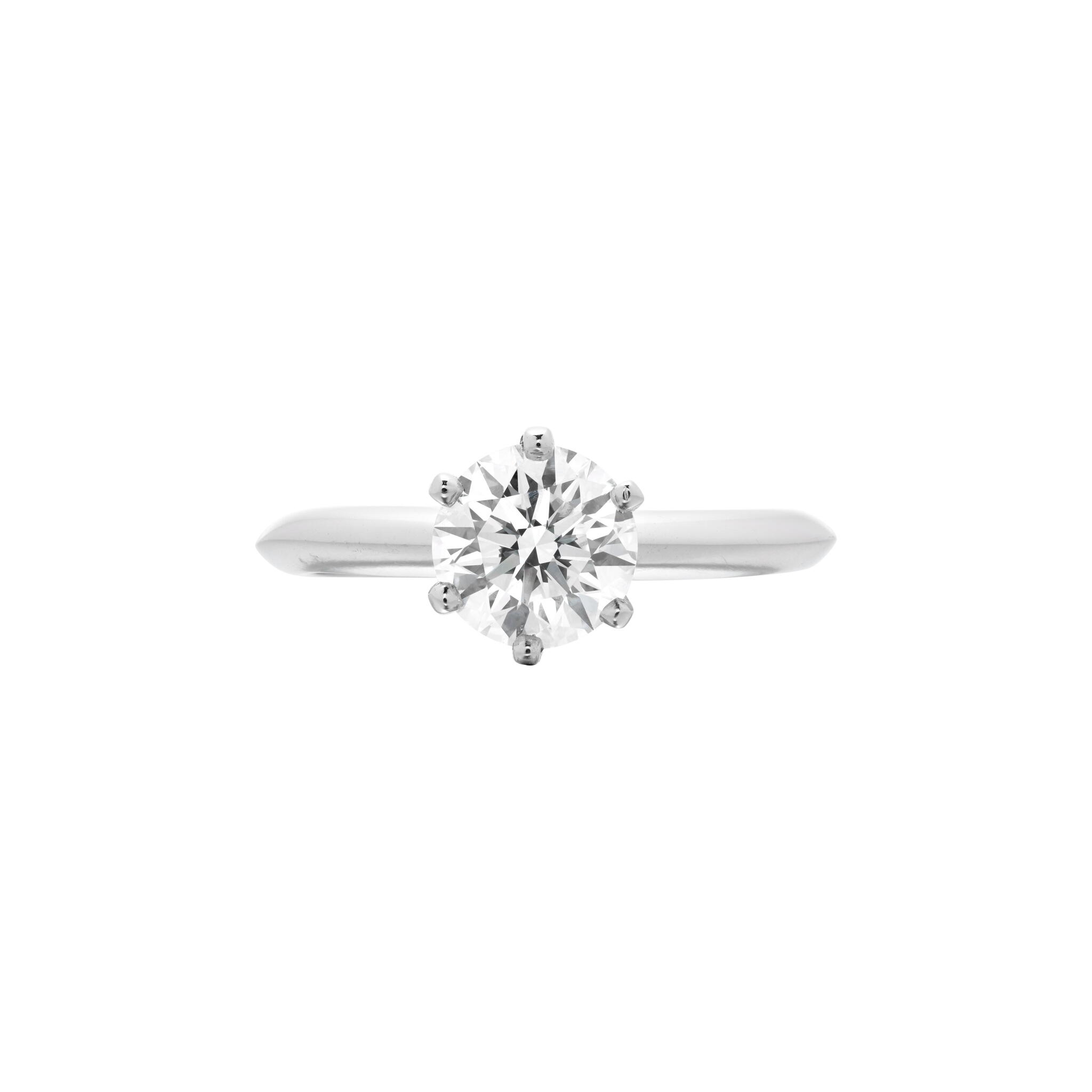 Platinum and 1.25ct Round Brilliant Cut Diamond Engagement Ring — view 1