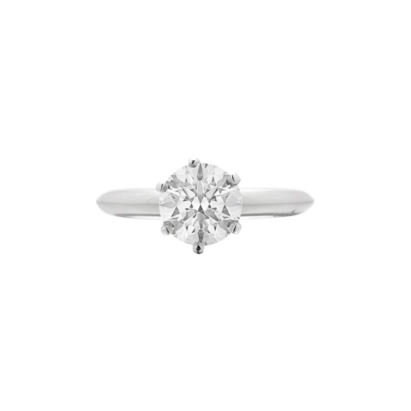 Platinum and 1.52ct Round Brilliant Cut Diamond Engagement Ring