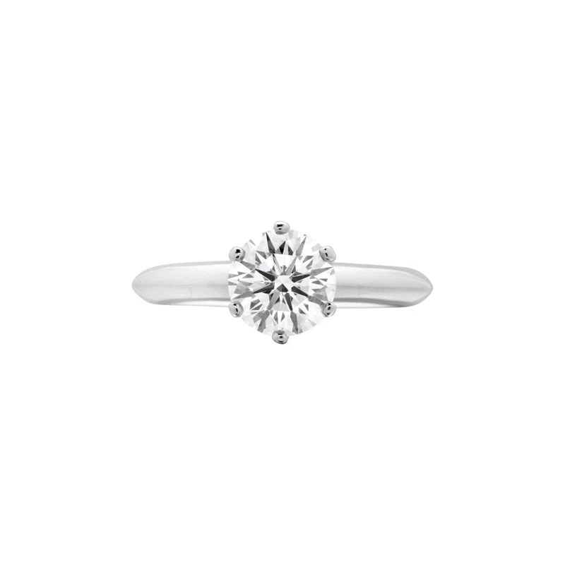 Platinum and 1.08ct Round Brilliant Cut Diamond Engagement Ring