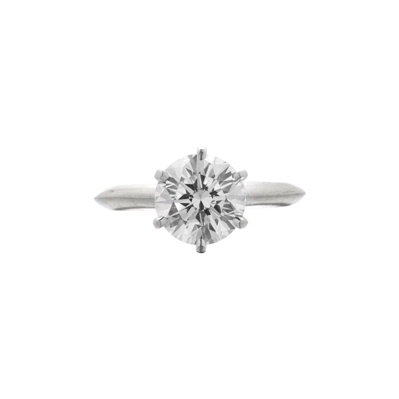Platinum and 2.01ct Round Brilliant Cut Diamond Solitaire Engagement Ring