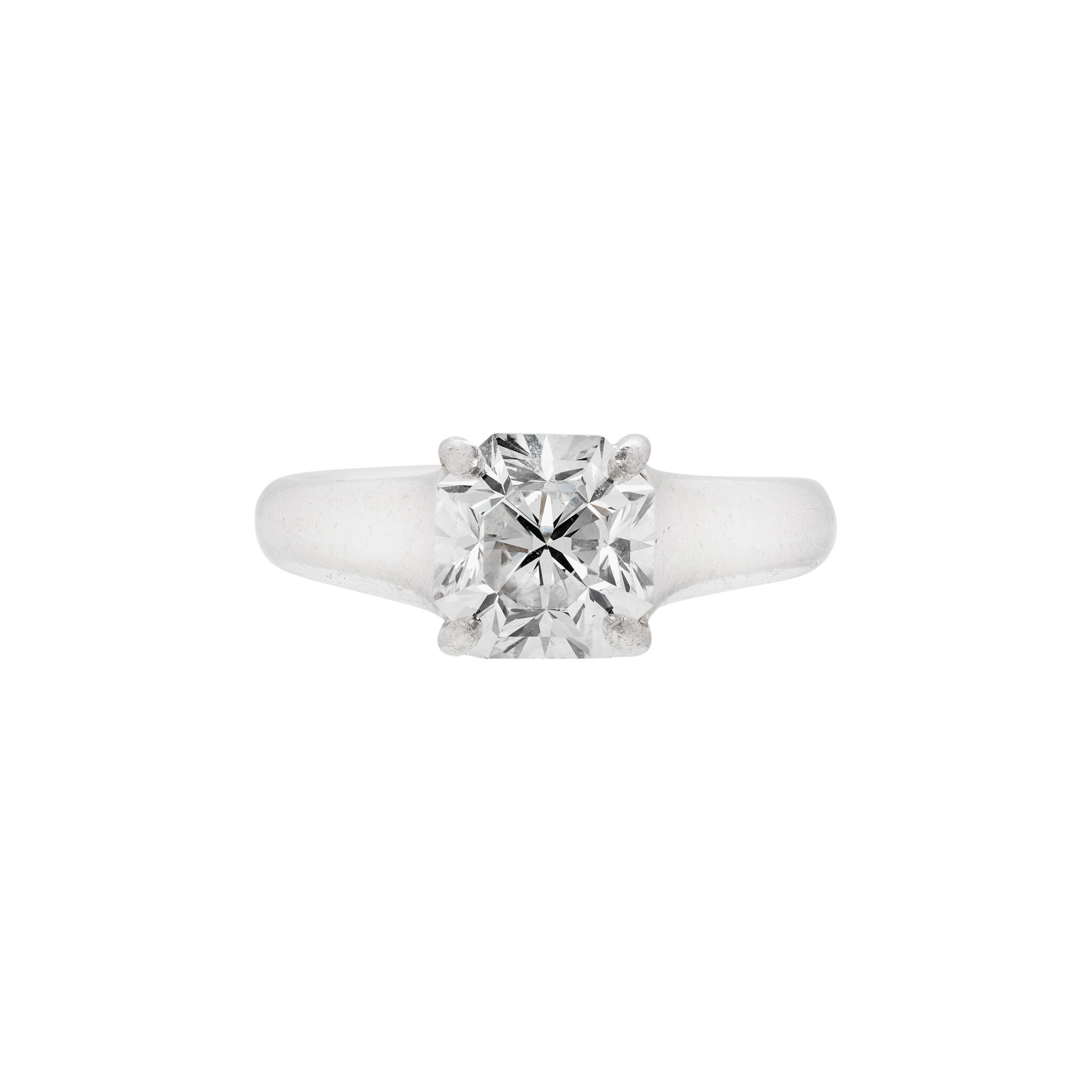 Platinum and 2.28ct Lucida Cut Diamond Engagement Ring  — view 1
