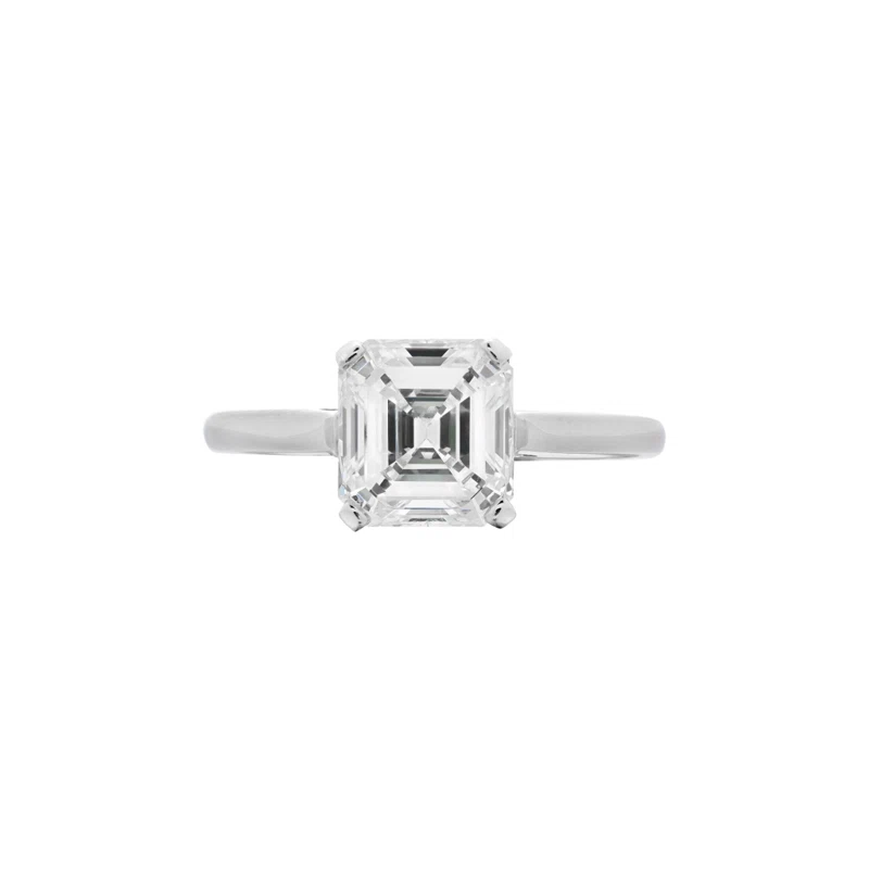Platinum and 2.43ct Emerald Cut Diamond Engagement Ring