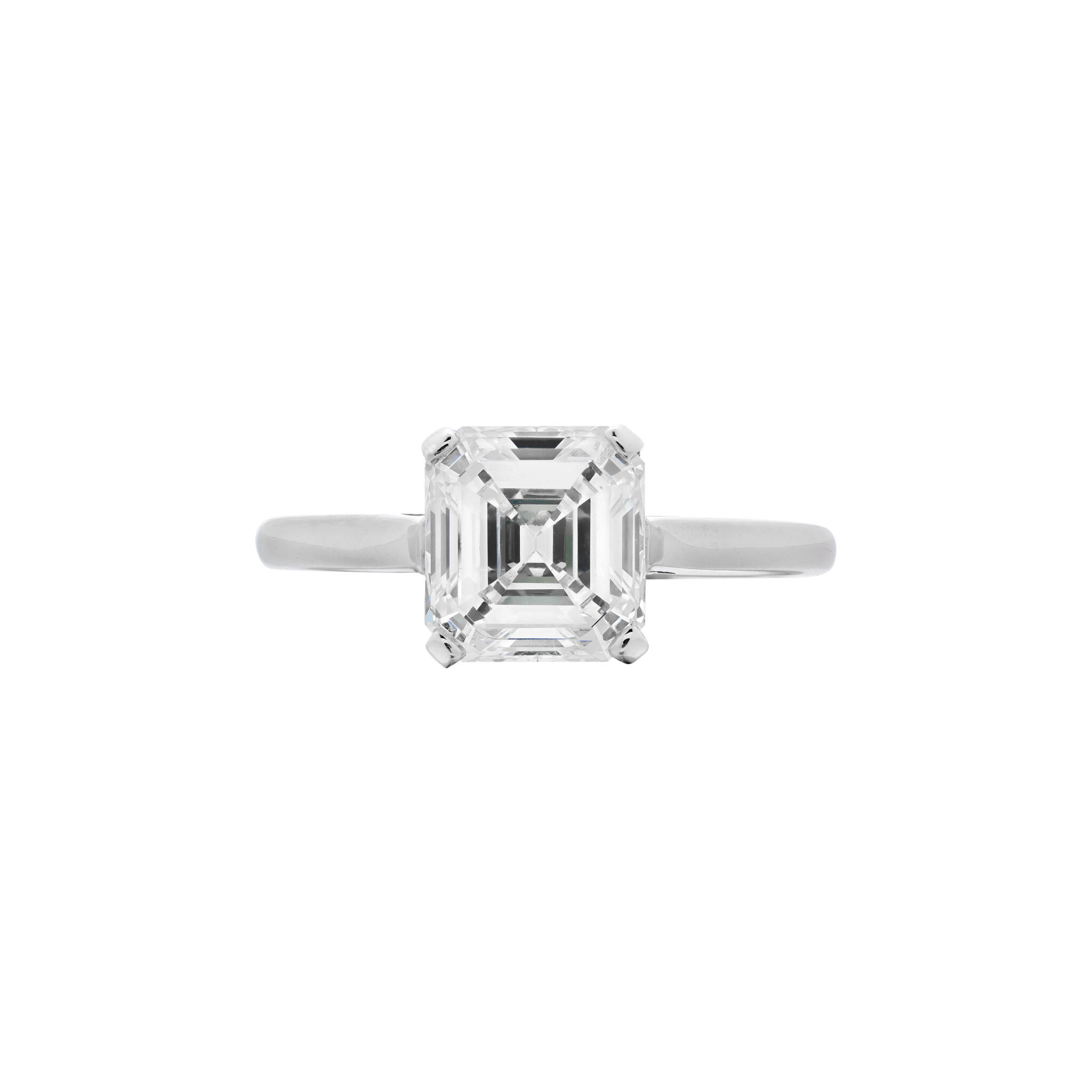 Platinum and 2.43ct Emerald Cut Diamond Engagement Ring — view 1