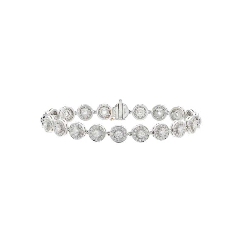 Platinum and 2.60ctw Round Brilliant Cut Diamond Circlet Bracelet
