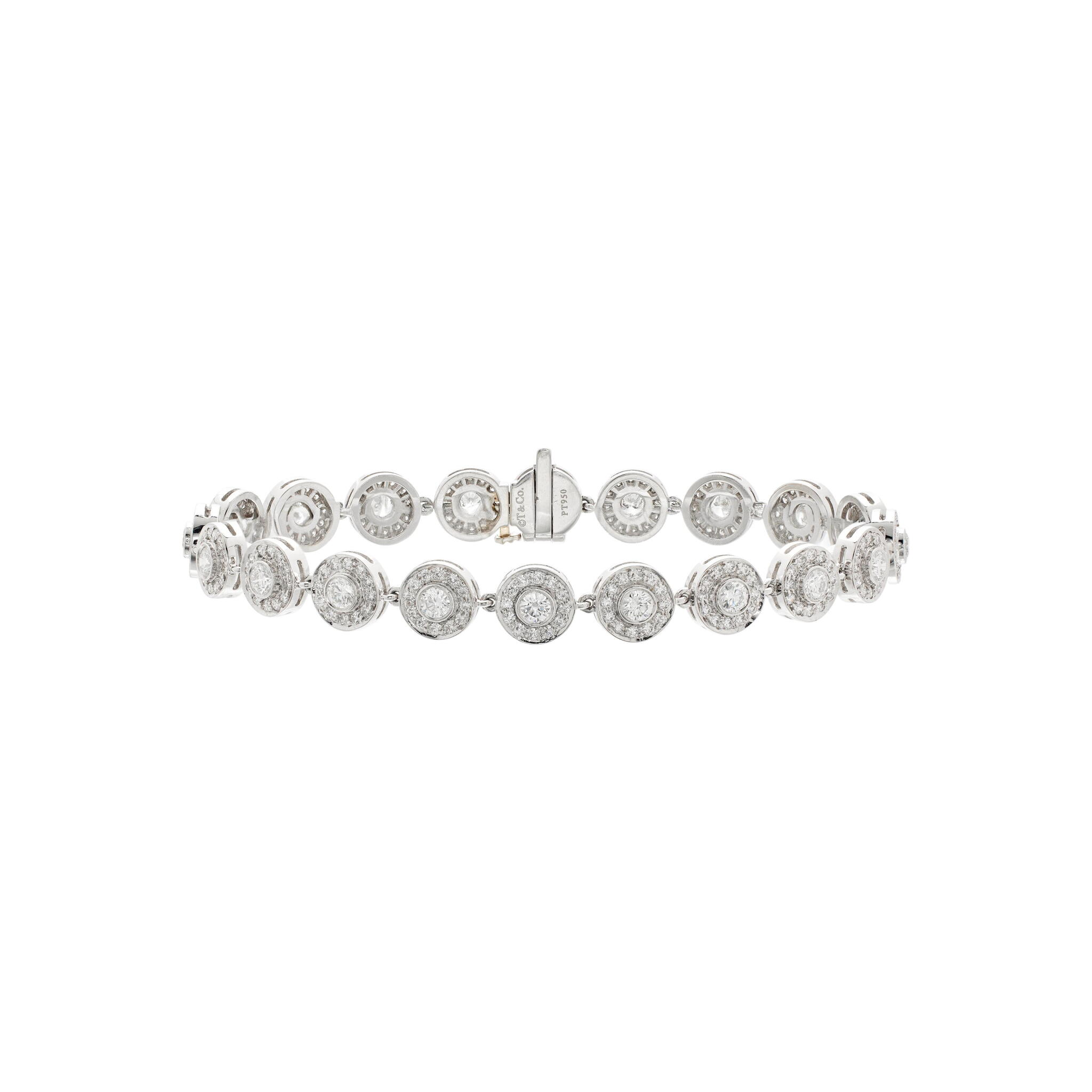 Platinum and 2.60ctw Round Brilliant Cut Diamond Circlet Bracelet — view 1