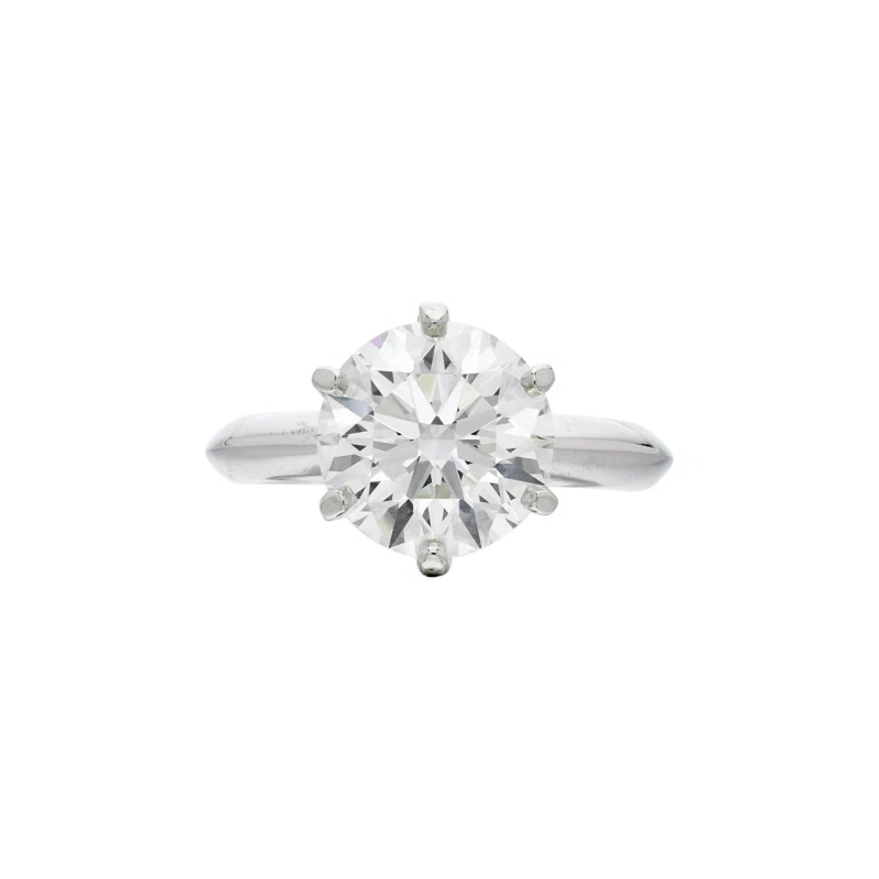 Platinum and 3.03ct Round Brilliant Cut Diamond Engagement Ring
