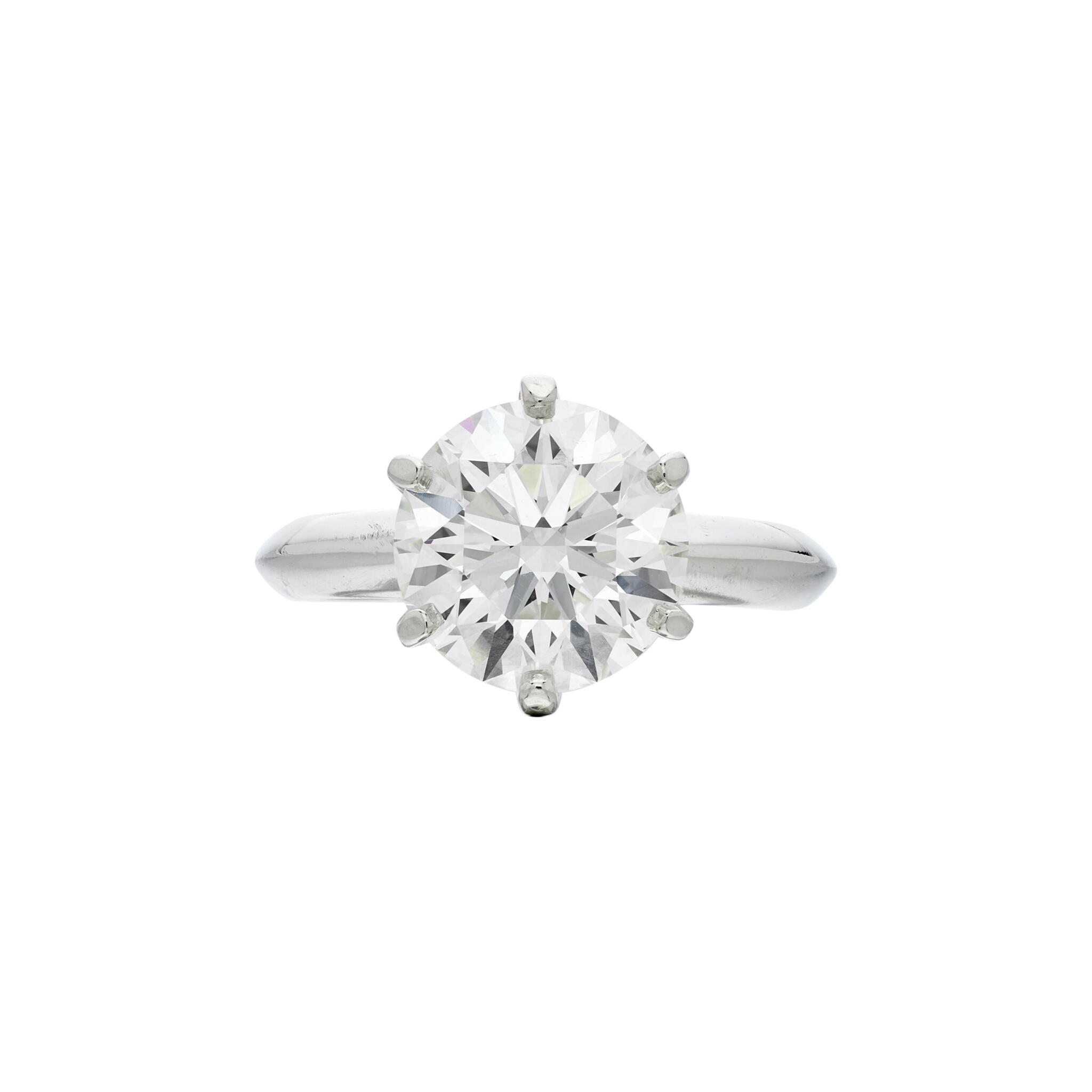 Platinum and 3.03ct Round Brilliant Cut Diamond Engagement Ring — view 1