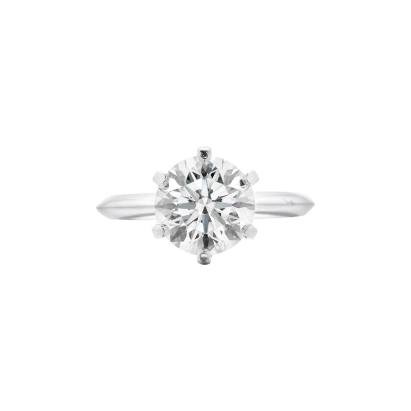 Platinum and 3.03ct Round Brilliant Cut Diamond Engagement Ring