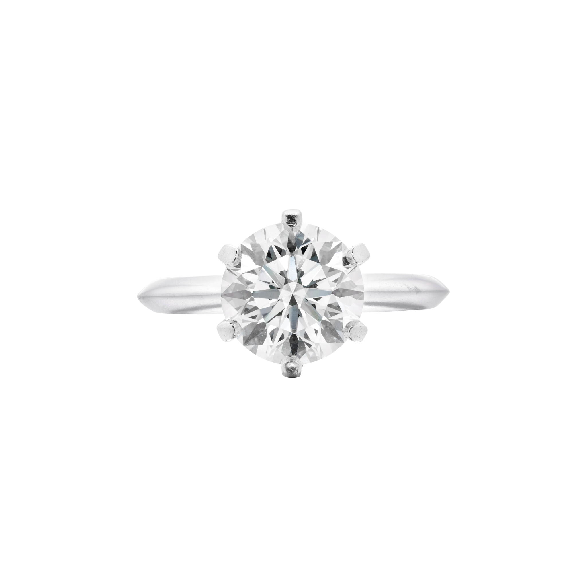 Platinum and 3.03ct Round Brilliant Cut Diamond Engagement Ring — view 1