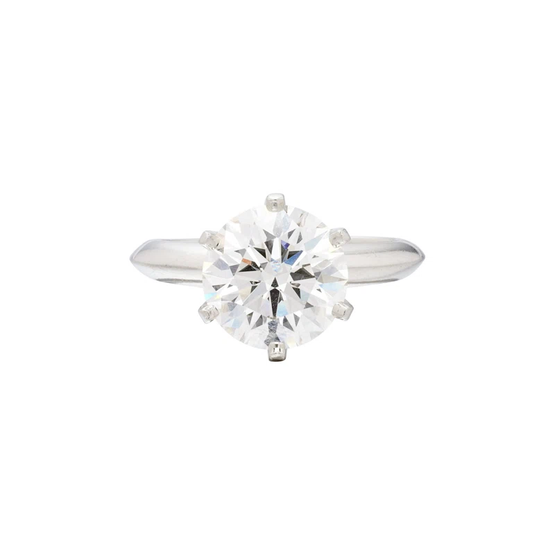 Platinum and 3.06ct Round Brilliant Cut Diamond Engagement Ring