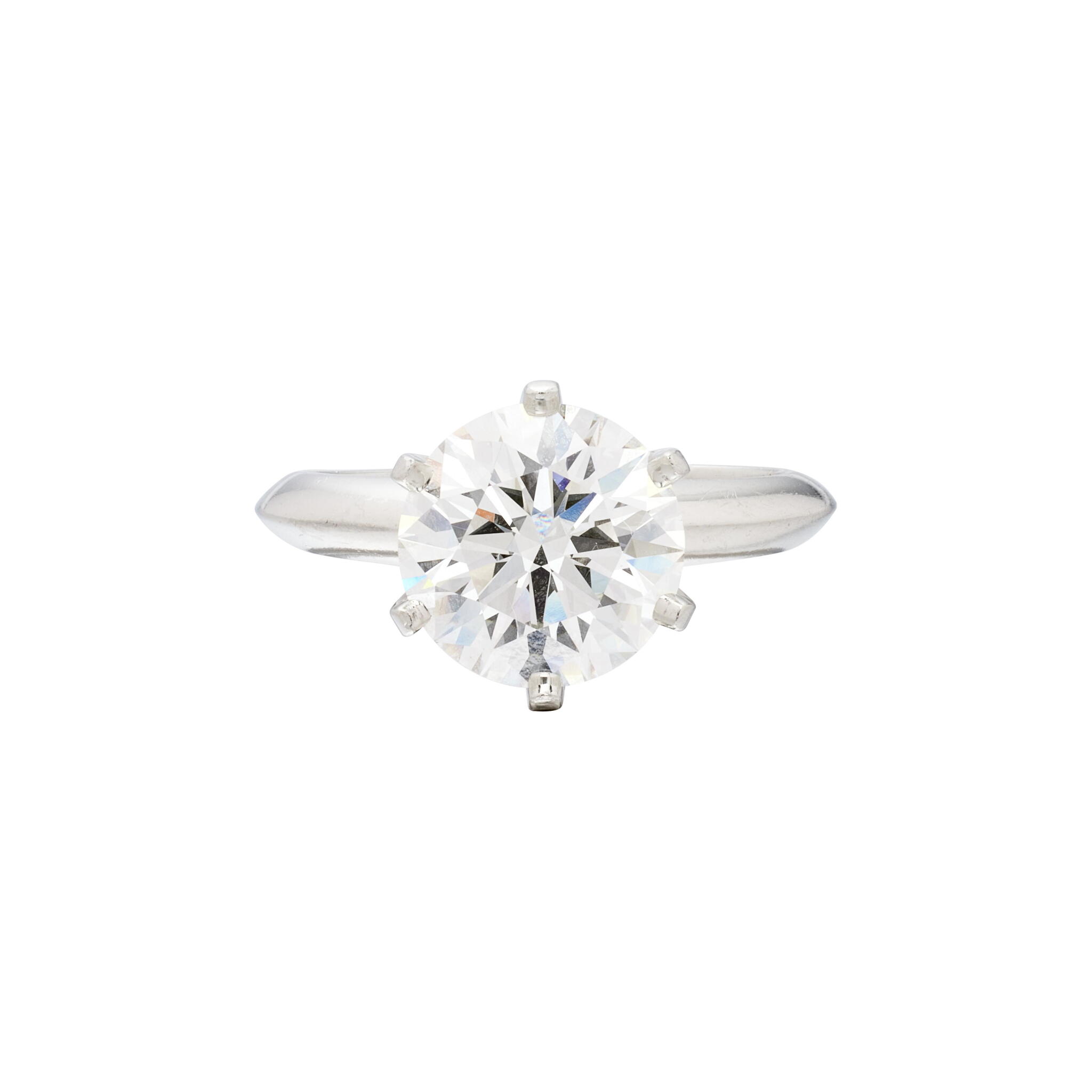 Platinum and 3.06ct Round Brilliant Cut Diamond Engagement Ring — view 1