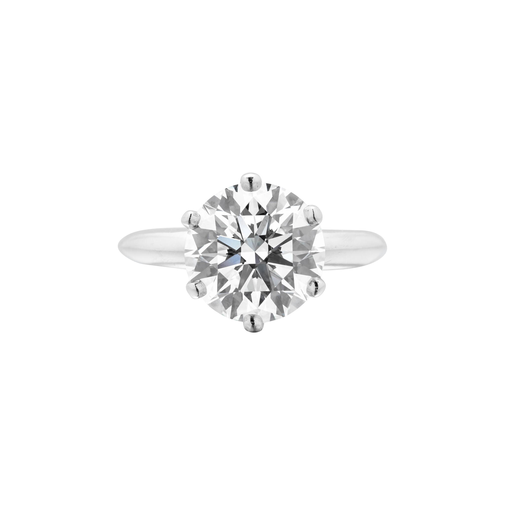 Platinum, 3.72ct Round Brilliant Cut Diamond Engagement Ring — view 1