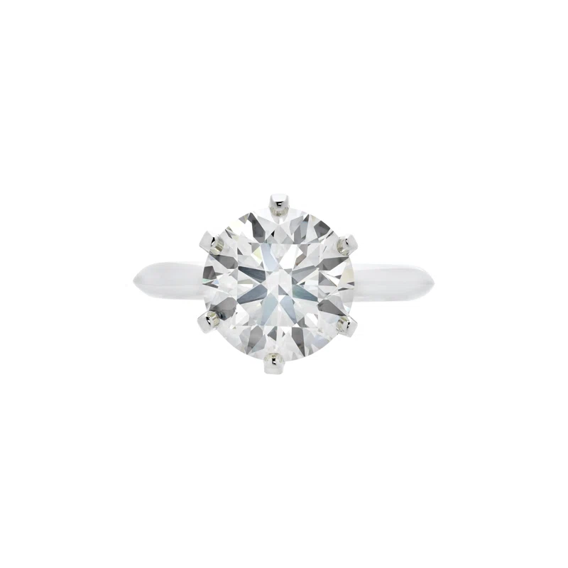 Platinum and 3.52ct Round Brilliant Cut Diamond Engagement Ring 