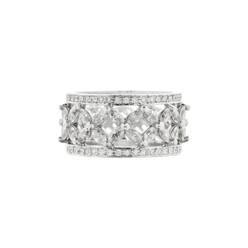 Platinum and Diamond Victoria Band Ring