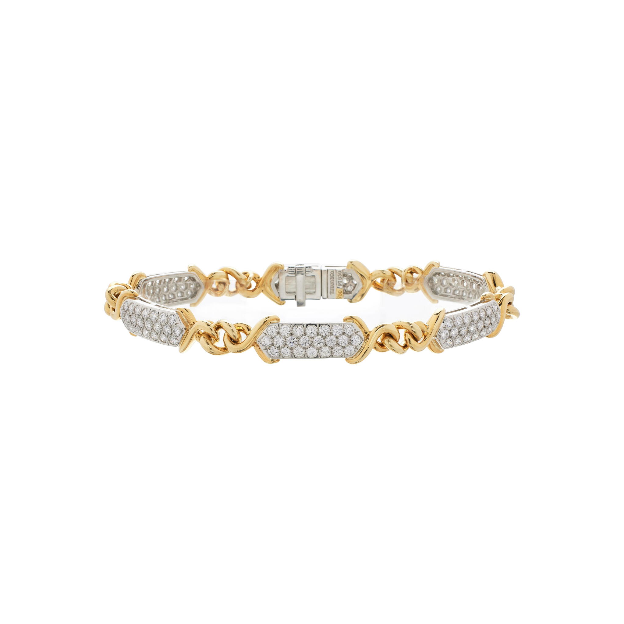 Platinum, Gold and Diamond Sutton Bracelet — view 1