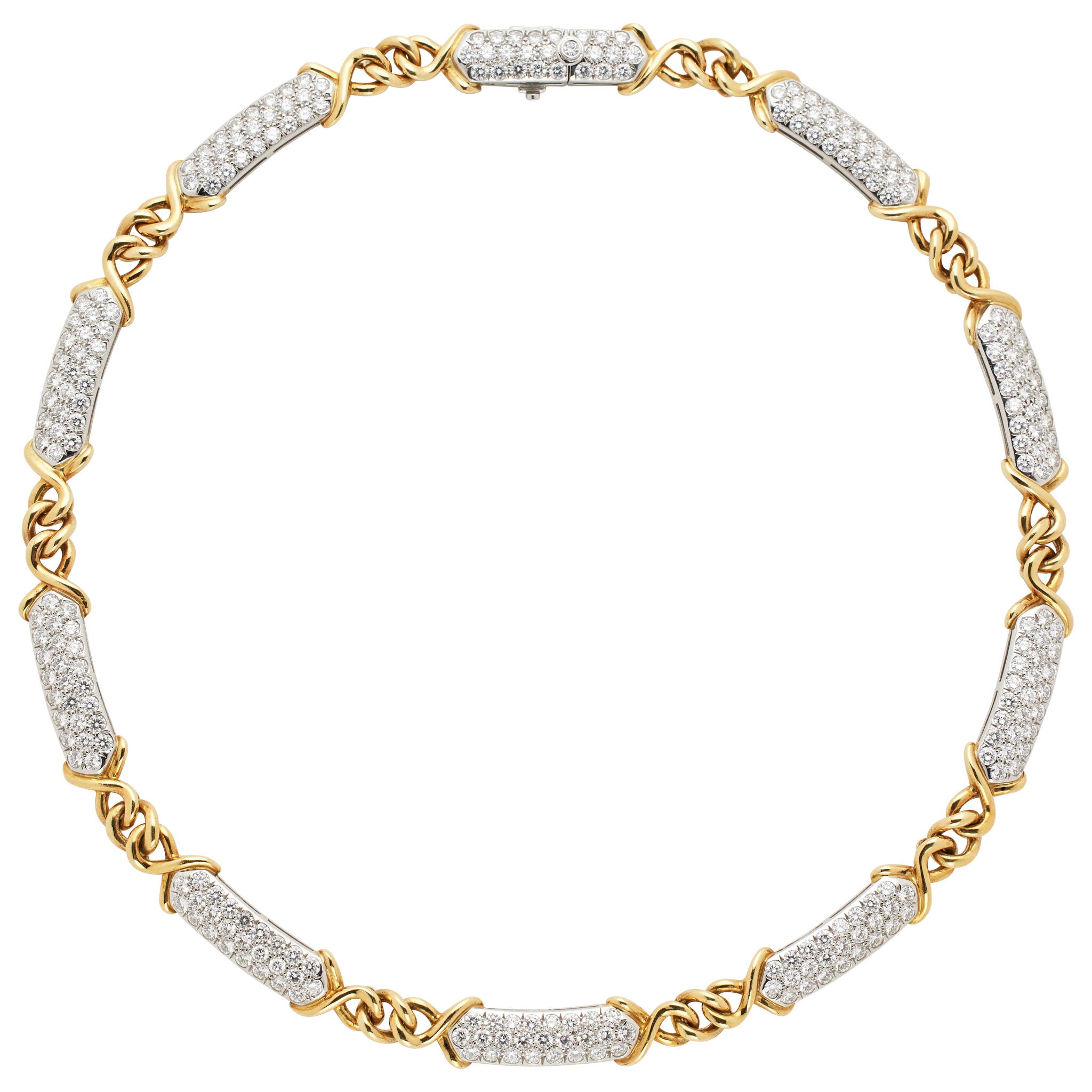 Platinum, Gold and Diamond Sutton Necklace — view 1