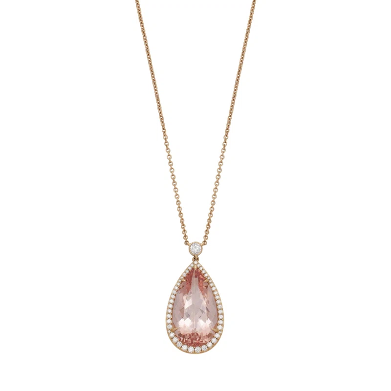 Rose Gold, 14.91ct Morganite and Diamond Soleste Pendant Necklace